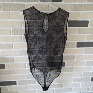 Black Lace Sleeveless Bodysuit NWT